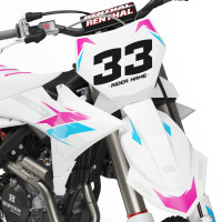 KTM Dirt Bike Graphics Kit Glitch Pink Blue Front