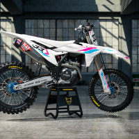 KTM Dirt Bike Graphics Kit Glitch Pink Blue Promo