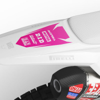 KTM Dirt Bike Graphics Kit Glitch Pink Blue Rear
