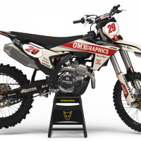 KTM Retro Dirt Bike Graphics Kit Redline Beige