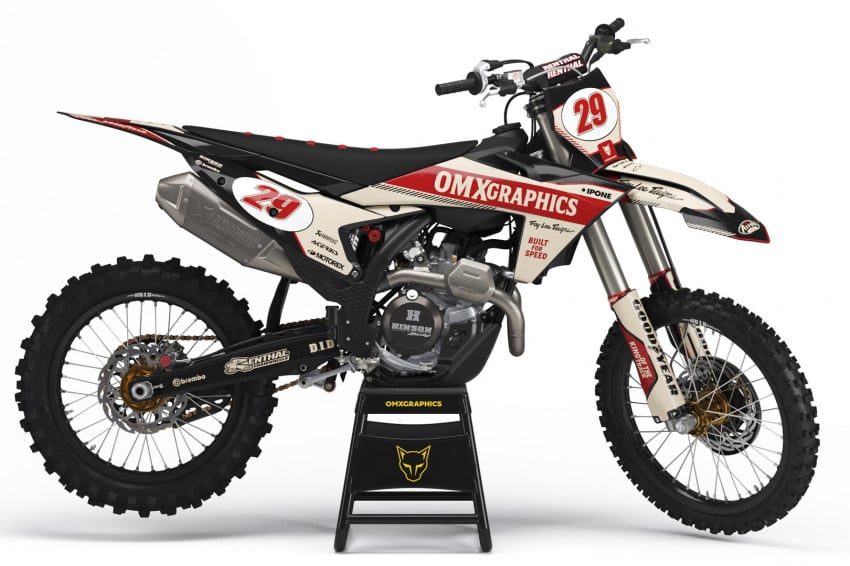 KTM Retro Dirt Bike Graphics Kit Redline Beige