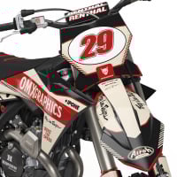 KTM Retro Dirt Bike Graphics Kit Redline Beige Front