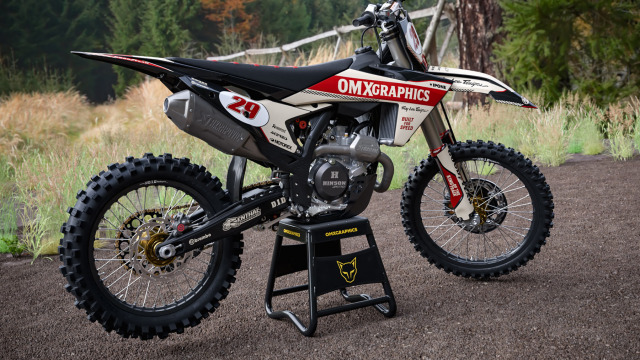 KTM Retro Dirt Bike Graphics Kit Redline Beige Promo