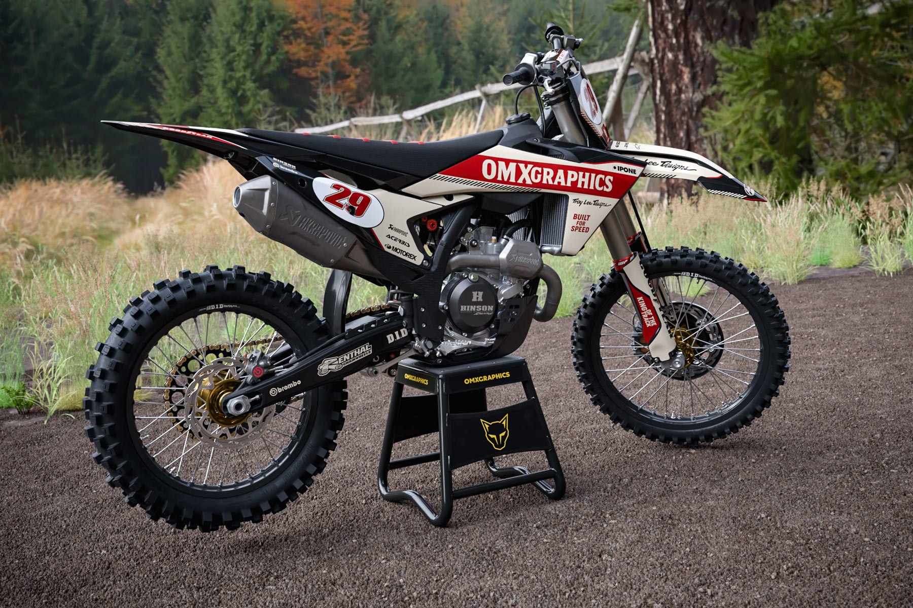 KTM Retro Dirt Bike Graphics Kit Redline Beige Promo