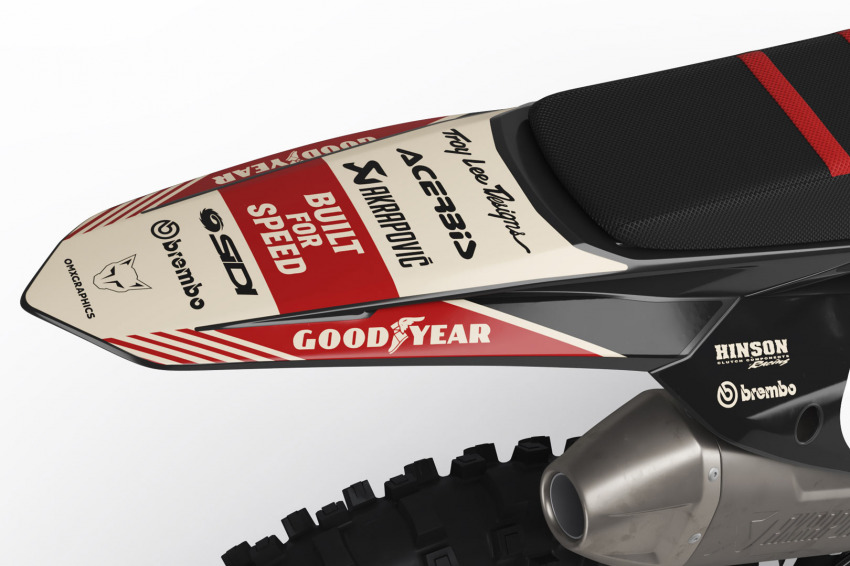 KTM Retro Dirt Bike Graphics Kit Redline Beige Tail