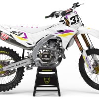 Kawasaki Dirt Bike Graphics Kit Glitch Yellow Purple