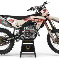 Kawasaki Retro Dirt Bike Graphics Kit Redline Beige