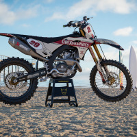 Kawasaki Retro Dirt Bike Graphics Kit Redline Beige Promo