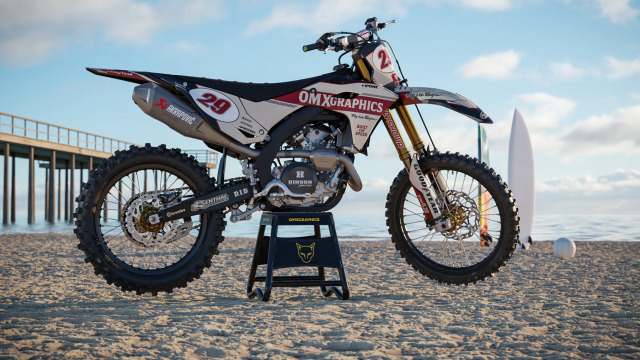 Kawasaki Retro Dirt Bike Graphics Kit Redline Beige Promo