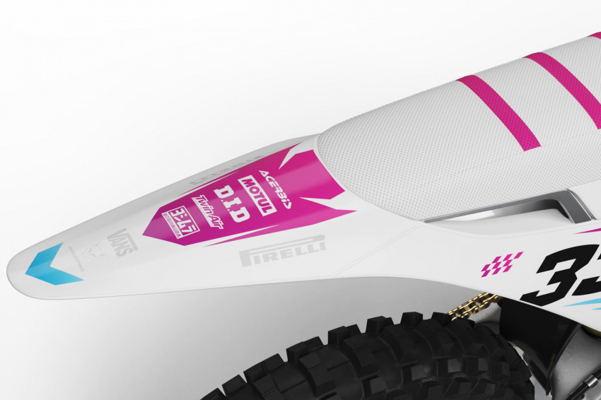 Stark Varg Dirt Bike Graphics Kit Glitch Pink Blue Rear