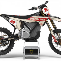 Stark Varg Retro Dirt Bike Graphics Kit Redline Beige