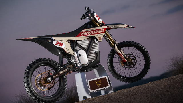 Stark Varg Retro Dirt Bike Graphics Kit Redline Beige Promo