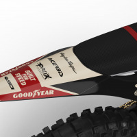 Stark Varg Retro Dirt Bike Graphics Kit Redline Beige Tail