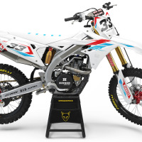 Suzuki Dirt Bike Graphics Kit Glitch Red Blue