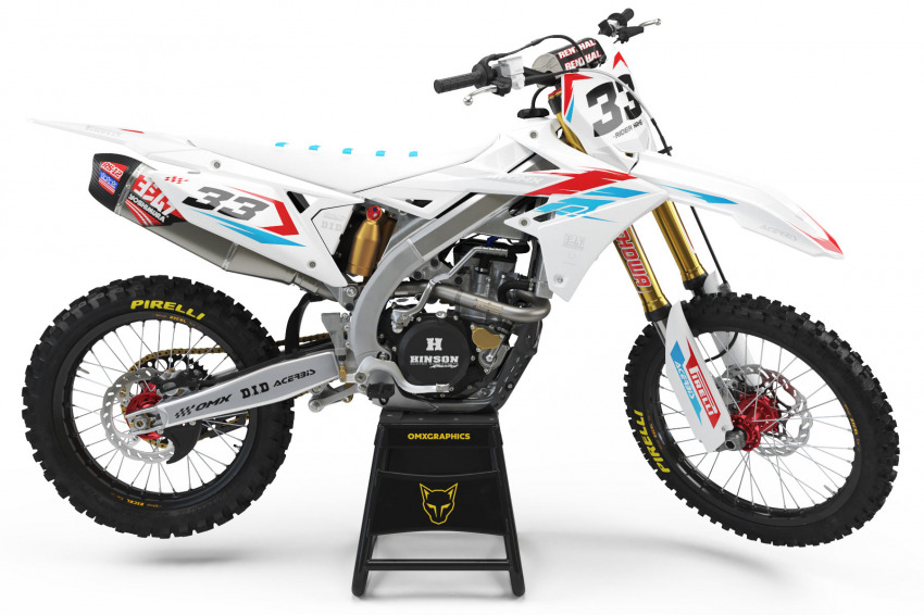 Suzuki Dirt Bike Graphics Kit Glitch Red Blue