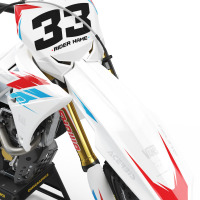 Suzuki Dirt Bike Graphics Kit Glitch Red Blue Front
