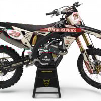 Suzuki Retro Dirt Bike Graphics Kit Redline Beige