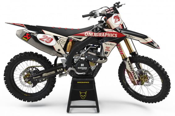 Suzuki Retro Dirt Bike Graphics Kit Redline Beige