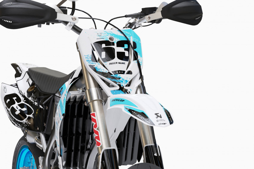 TM Racing Dirt Bike Graphics Kit Hangout Blue Front