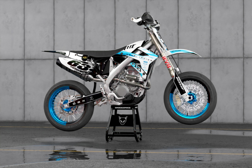 TM Racing Dirt Bike Graphics Kit Hangout Blue Promo
