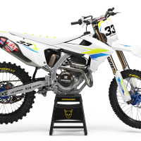Triumph Dirt Bike Graphics Kit Glitch Lime Blue