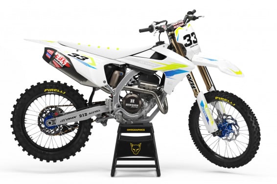 Triumph Dirt Bike Graphics Kit Glitch Lime Blue