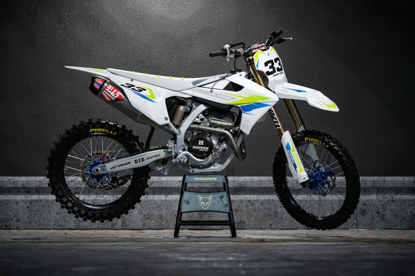Triumph Dirt Bike Graphics Kit Glitch Lime Blue Promo
