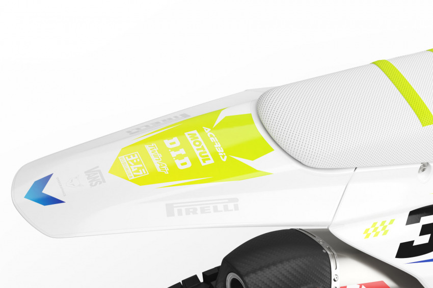 Triumph Dirt Bike Graphics Kit Glitch Lime Blue Rear