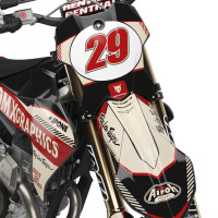 Triumph Retro Dirt Bike Graphics Kit Redline Beige Front