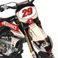 Yamaha Retro Dirt Bike Graphics Kit Redline Beige Front
