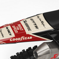 Yamaha Retro Dirt Bike Graphics Kit Redline Beige Tail