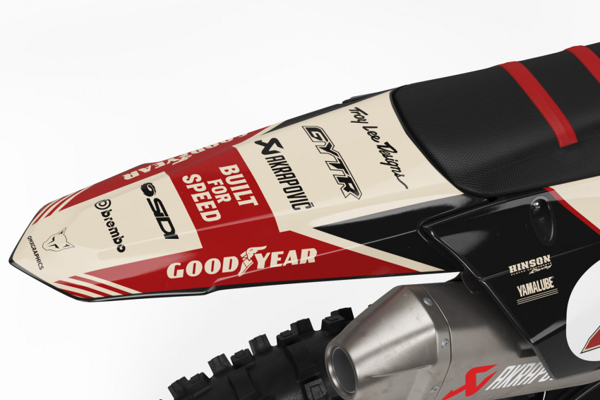 Yamaha Retro Dirt Bike Graphics Kit Redline Beige Tail