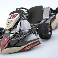 Go Kart Graphics Kit Redline Retro Beige