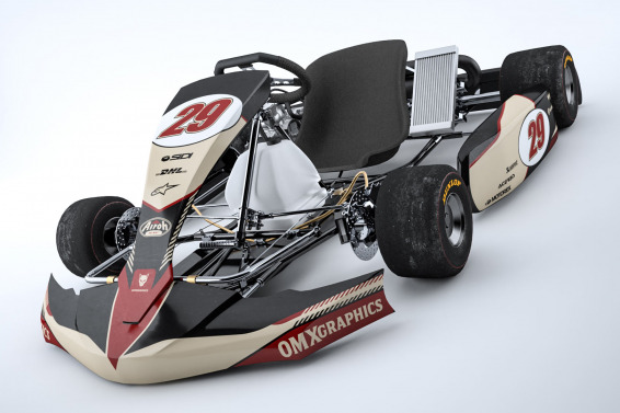 Go Kart Graphics Kit Redline Retro Beige