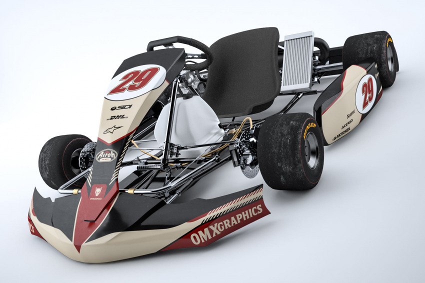 Go Kart Graphics Kit Redline Retro Beige