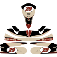 Go Kart Graphics Kit Redline Retro Beige Layout