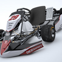 Go Kart Graphics Kit Redline Retro Grey
