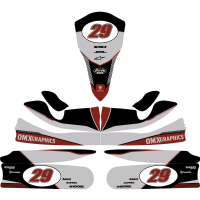 Go Kart Graphics Kit Redline Retro Grey Layout