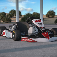 Go Kart Graphics Kit Redline Retro Grey Promo