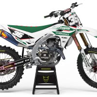 MX Graphics Kit for Kawasaki Dirt Bike Dagger White