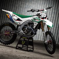 MX Graphics Kit for Kawasaki Dirt Bike Dagger White Image
