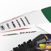 MX Graphics Kit for Kawasaki Dirt Bike Dagger White Tail