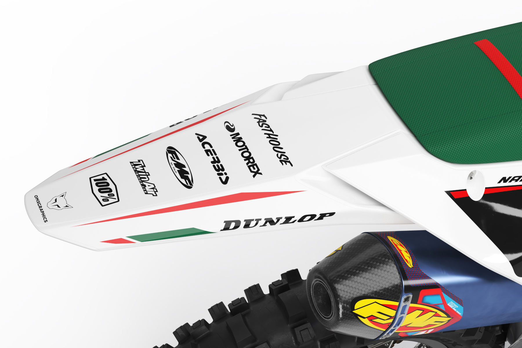 MX-Graphics-Kit-for-Kawasaki-Dirt-Bike-Dagger-White-Tail MX Graphics Kit for Kawasaki Dirt Bike Dagger White Tail