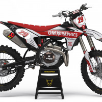 Retro Mx Graphics Kit for GasGas Dirt Bike Redline Grey