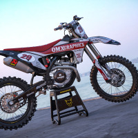 Retro Mx Graphics Kit for GasGas Dirt Bike Redline Grey Promo