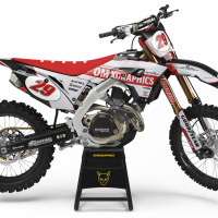 Retro Mx Graphics Kit for Honda Dirt Bike Redline Grey