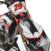 Retro Mx Graphics Kit for Honda Dirt Bike Redline Grey Front