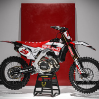 Retro Mx Graphics Kit for Honda Dirt Bike Redline Grey Promo