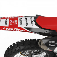 Retro Mx Graphics Kit for Honda Dirt Bike Redline Grey Tail