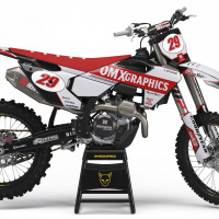 Retro Mx Graphics Kit for Husqvarna Dirt Bike Redline Grey